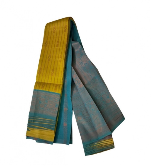 Generic Women's Soft Silk Wooven Saree With Unstitched Blouse 5.5Mtr (Musterd Yellow)