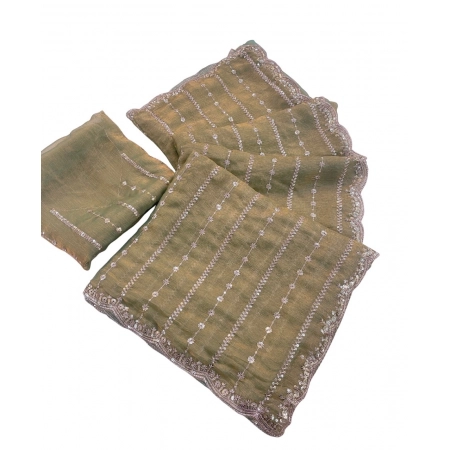 Generic Women's Slik Embellished Saree With Unstitched Blouse 5.5Mtr (Light Green) Generic Women's Slik Embellished Saree With Unstitched Blouse 5.5Mtr (Light Green)