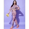 Generic Women's Polyester Floral 3-4th Sleeve Co-Ord Set (Multicolor)