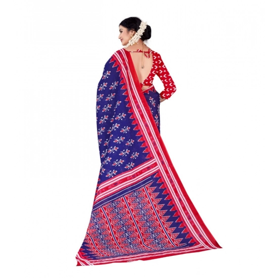 Generic Women's Soft Pure Cotton Printed Saree With Unstitched Blouse 5.5Mtr (Blue) Generic Women's Soft Pure Cotton Printed Saree With Unstitched Blouse 5.5Mtr (Blue)