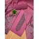 Generic Women's Banarasi Silk Printed Unstitched Salwar Suit Material With Dupatta (Pink, 3Mtrs)