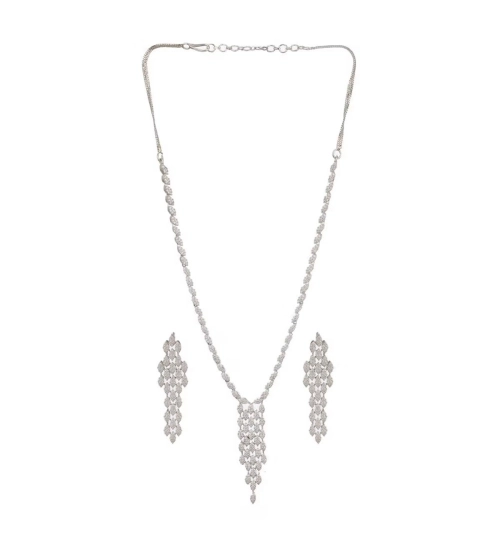 Generic Women's Brass Silver Plated Necklace set (Silver) Generic Women's Brass Silver Plated Necklace set (Silver)