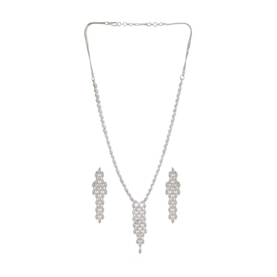 Generic Women's Brass Silver Plated Necklace set (Silver) Generic Women's Brass Silver Plated Necklace set (Silver)