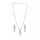 Generic Women's Brass Silver Plated Necklace set (Silver)