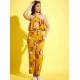 Generic Girl's Polyester Crepe Floral Sleeveless Jumpsuit (Mustard) Generic Girl's Polyester Crepe Floral Sleeveless Jumpsuit (Mustard)