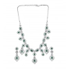 Generic Women's Brass Silver Plated Necklace set (Green) Generic Women's Brass Silver Plated Necklace set (Green)