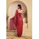Generic Women's Faux_Linen Printed Ready-to-Wear Saree With Unstitched Blouse 5.5 Mtr (Red)