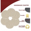 Generic Cotton Rope Drink Coasters 6 Pcs Set (Beige-White)