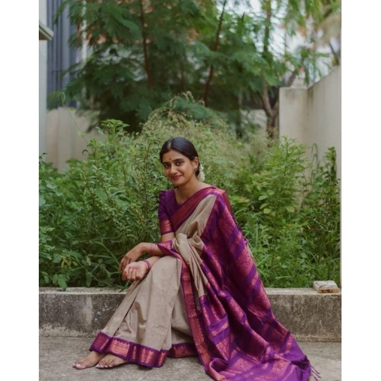 Generic Women's Soft Litchi Silk Jacquard Work Saree With Unstitched Blouse 5.5Mtr (Gray) Generic Women's Soft Litchi Silk Jacquard Work Saree With Unstitched Blouse 5.5Mtr (Gray)