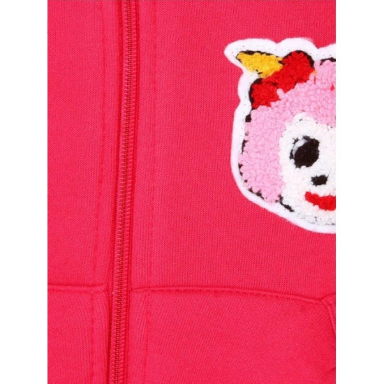 Generic Girl's Fleece Printed Long Sleeves Hoodie Jacket (Magenta) Generic Girl's Fleece Printed Long Sleeves Hoodie Jacket (Magenta)