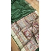 Generic Women's Tussar Silk Madhubani Saree With Unstitched Blouse 5.5Mtr (Green)