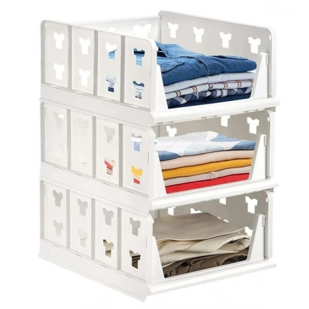 Generic Pack of 1 Plastic Foldable Stackable Storage Organizer (White) Generic Pack of 1 Plastic Foldable Stackable Storage Organizer (White)