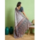 Generic Women's Silk Blend Printed Saree With Unstitched Blouse 5.5Mtr (Grey)