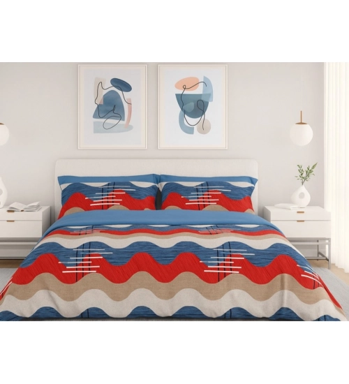 Generic Microfiber Floral Printed Double Bedsheet with 2 Pillow Covers (Multicolor)