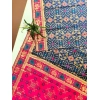 Generic Women's Patola Silk Meena And Zari Woven Saree With Unstitched Blouse 5.5Mtr (Navy)