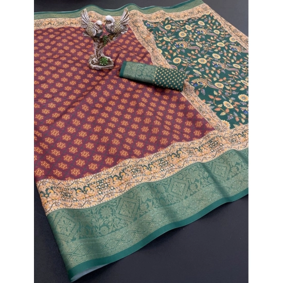 Generic Women's Soft Dola Cotton Printed Saree With Unstitched Blouse 5.5Mtr (Maroon) Generic Women's Soft Dola Cotton Printed Saree With Unstitched Blouse 5.5Mtr (Maroon)
