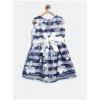 Generic Girl's Polyester Striped Sleeveless Dress (Navy Blue) Generic Girl's Polyester Striped Sleeveless Dress (Navy Blue)