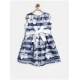 Generic Girl's Polyester Striped Sleeveless Dress (Navy Blue)