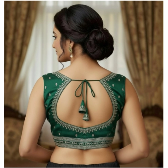 Generic Women's Zimmi Choo Sequin Work V-Neck Padded Blouse (Green 38 Ready (Self Alterable 36–40) Generic Women's Zimmi Choo Sequin Work V-Neck Padded Blouse (Green 38 Ready (Self Alterable 36–40)