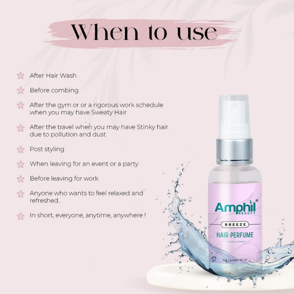 Generic Amphil beauty Breeze Unisex Hair perfume 60 ml | Alcohol Free | Water Based | Paraben Free Generic Amphil beauty Breeze Unisex Hair perfume 60 ml | Alcohol Free | Water Based | Paraben Free