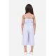 Generic Girl's Polyester Cotton Blend Striped Sleeveless Jumpsuit (Light Blue) Generic Girl's Polyester Cotton Blend Striped Sleeveless Jumpsuit (Light Blue)