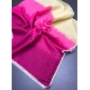 Generic Women's Linen Printed Saree With Unstitched Blouse 5.5Mtr (Pink)