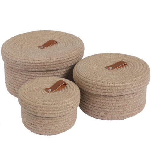 Generic Cotton 3 Pcs Set Roti Box Storage Basket With Lid (Beige) Generic Cotton 3 Pcs Set Roti Box Storage Basket With Lid (Beige)