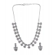 Generic Women's Brass Silver Plated Necklace set (White)