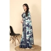 Generic Women's Cotton Silk Floral Printed Saree With Unstitched Blouse 5.5Mtr (Multicolor)