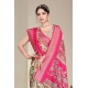Generic Women's Cotton Silk  Printed Saree With Unstitched Blouse 5.5Mtr (Pink)
