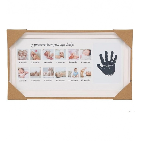 Generic Acrylic Birthday Baby Handprints And Footprints Frame (Multicolor)