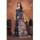 Generic Women's Linen Printed Saree With Unstitched Blouse 5.5Mtr (Black) Generic Women's Linen Printed Saree With Unstitched Blouse 5.5Mtr (Black)