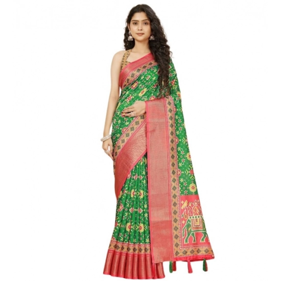 Generic Women's Cotton Silk Printed Saree With Unstitched Blouse 5.5Mtr (Green) Generic Women's Cotton Silk Printed Saree With Unstitched Blouse 5.5Mtr (Green)