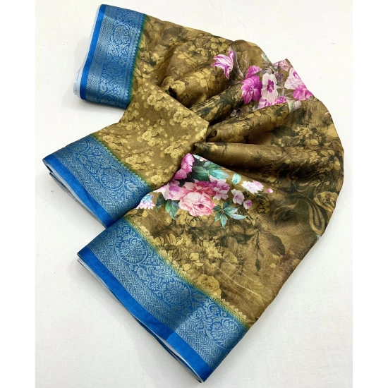 Generic Women's Cotton Blend Floral Printed Saree With Unstitched Blouse 5.5Mtr (Multicolor) Generic Women's Cotton Blend Floral Printed Saree With Unstitched Blouse 5.5Mtr (Multicolor)