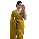 Generic Women's Star Georgette Embroidered Saree With Unstitched Blouse 5.5Mtr (Mustard Yellow)
