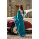 Generic Women's Faux Shimmer Geometric Ready to wear Saree With Unstitched Blouse 5.5Mtr (Teal) Generic Women's Faux Shimmer Geometric Ready to wear Saree With Unstitched Blouse 5.5Mtr (Teal)