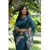 Generic Women's Faux_Tussar Floral Saree With Unstitched Blouse 5.5Mtr (Teal)
