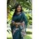 Generic Women's Faux_Tussar Floral Saree With Unstitched Blouse 5.5Mtr (Teal) Generic Women's Faux_Tussar Floral Saree With Unstitched Blouse 5.5Mtr (Teal)