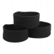 Generic Cotton 8x3 Inch Round 3 Set Bedside Organizer With Out Lid (Black)