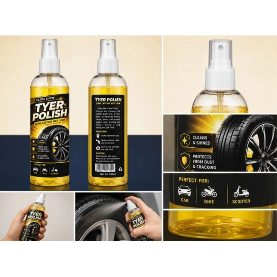 Generic Pack of 2 Deep Black Tyer Polish Liquid Spray Bottle 200 ML Generic Pack of 2 Deep Black Tyer Polish Liquid Spray Bottle 200 ML