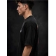 Generic Men's Cotton Blend Printed Oversized Round Neck Half Sleeve T-Shirt (Black)