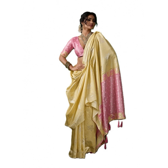 Generic Women's Linen Cotton Printed Saree With Unstitched Blouse 5.5Mtr (Yellow ) Generic Women's Linen Cotton Printed Saree With Unstitched Blouse 5.5Mtr (Yellow )