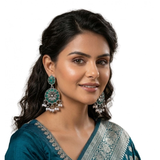 Generic Women's Zinc Alloy Gold Plated Chandbali Earrings (Multicolor) Generic Women's Zinc Alloy Gold Plated Chandbali Earrings (Multicolor)