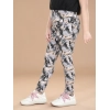 Generic Girl's Cotton Lycra Floral Elasticated Jeggings (Multicolor)