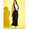 Generic Girl's Cotton Printed Sleeveless Dungaree (Black-White) Generic Girl's Cotton Printed Sleeveless Dungaree (Black-White)