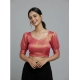 Generic Women's Erode Silk V Neck Padded Blouse (Pink, 38 Ready Size (Self-Alterable 36–40)