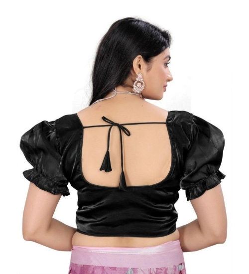 Generic Women's Jimmy Solid Designer Neck Elastic Sleeve Readymade Blouse (Black 38 , Alterable up to 42)-PID65827 Generic Women's Jimmy Solid Designer Neck Elastic Sleeve Readymade Blouse (Black 38 , Alterable up to 42)-PID65827