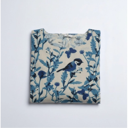 Generic Women's Cotton Printed Kurti (Blue)