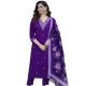 Generic Women's Chanderi Silk Ethnic Motif V-Neck 3/4th Sleeve Kurti With Pant Dupatta Set (Purple) Generic Women's Chanderi Silk Ethnic Motif V-Neck 3/4th Sleeve Kurti With Pant Dupatta Set (Purple)