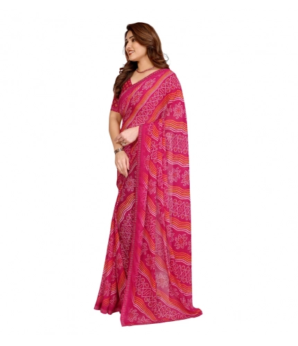 Generic Women's Georgette Printed Saree With Unstitched Blouse 5.5Mtr (Pink) Generic Women's Georgette Printed Saree With Unstitched Blouse 5.5Mtr (Pink)